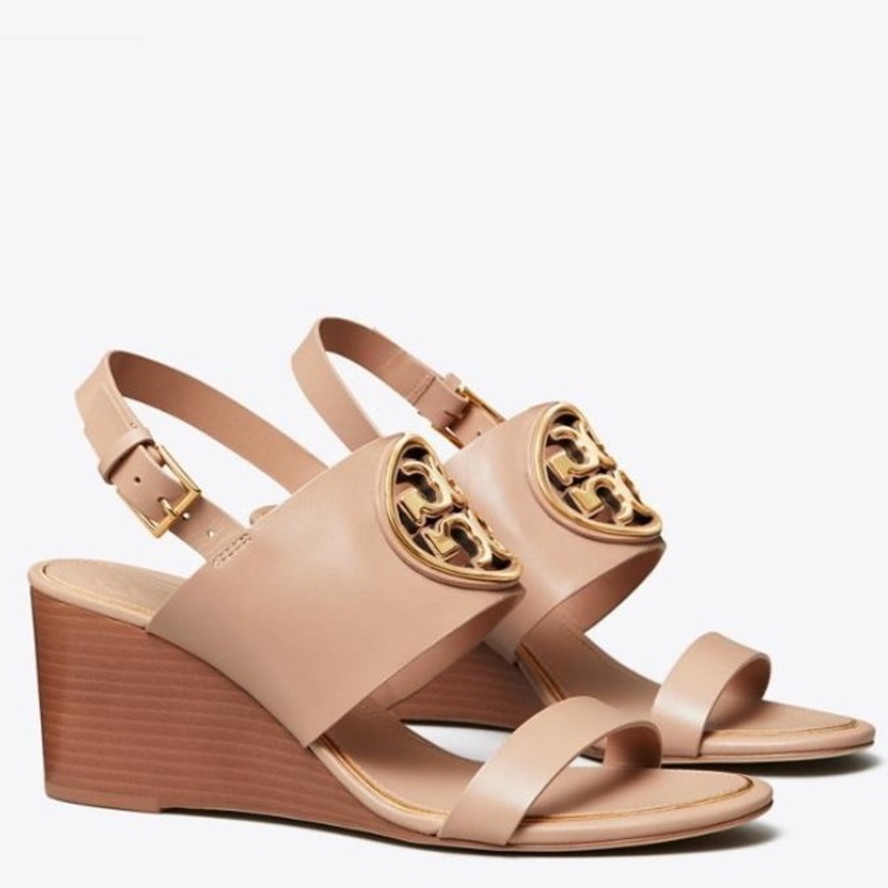 Tory Burch Metal Miller Light Makeup Wedge Sandal